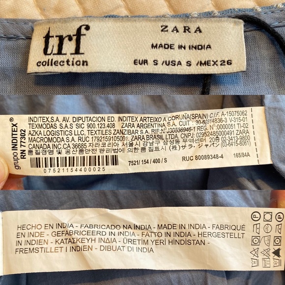 Zara Blue Embroidered Open Front Fringe Jacket Size S Whimsical Artsy Festival - Picture 15 of 16